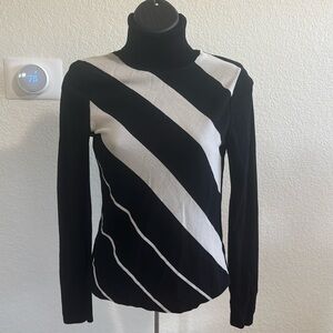 The Limited Black & White Turtleneck Long Sleeve Top Size XS